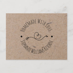 Met Liefde Gemaakt   Nep-Kraftpapier  Hart Pijl Briefkaart