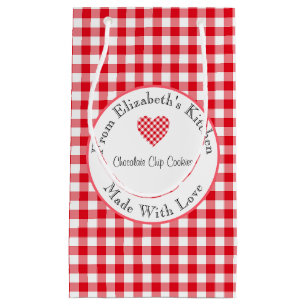 Met Liefde Gemaakt Rood Gingham Thuis Gebakken Cad Klein Cadeauzakje