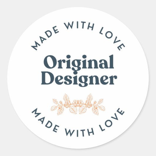 Met Liefde Gemaakt Sticker van Originele Ontwerper (Voorkant)