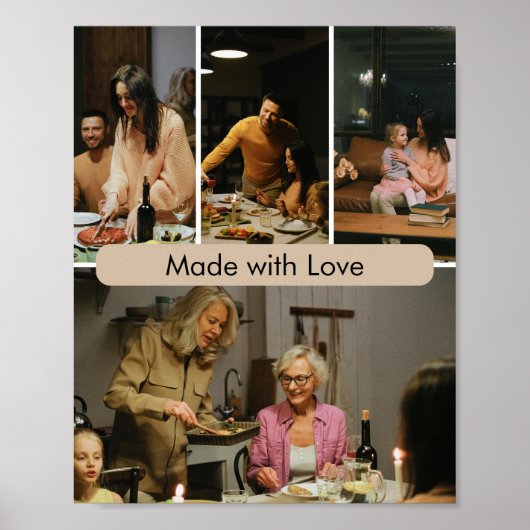 Met Liefde Gemaakte Aangepaste Gezinsfotoposter Poster (Voorkant)