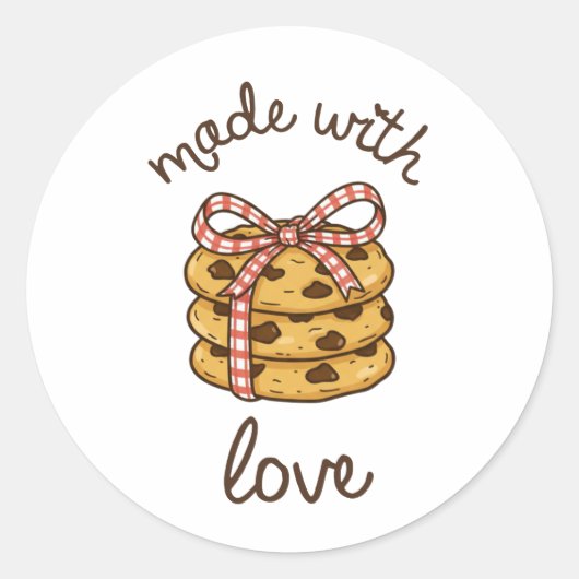 Met Liefde Gemaakte Cookie Bakkerij Label Sticker  (Voorkant)