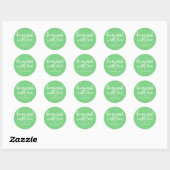 Met liefde gemaakte gepersonaliseerde groene cadea ronde sticker (Vel)