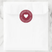 Met liefde gemaakte hart ronde sticker (Tas)