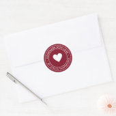 Met liefde gemaakte hart ronde sticker (Envelop)