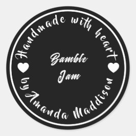 Met Liefde Gemaakte Hartjamontwerp Ronde Sticker