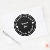 Met Liefde Gemaakte Hartjamontwerp Ronde Sticker (Envelop)