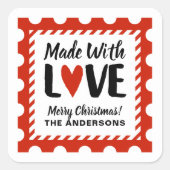 Met Liefde Gemaakte Kerst Stempel Sticker (Voorkant)