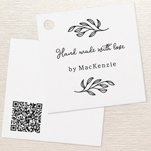 Met Liefde Gemaakte QR-code Botanische Prijskaart Bedankjes Labels