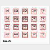 Met Liefde Gemaakte Rode Kerst Stempel Sticker (Vel)