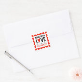 Met Liefde Gemaakte Rode Kerst Stempel Sticker (Envelop)