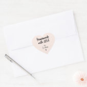 Met LIEFDE Gemaakte Roze & Zwarte Hartsticker Hart Sticker (Envelop)