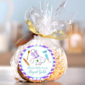 Met Liefde Gemaakte Schort En Bakbenodigdheden Goe Ronde Sticker