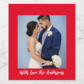Met liefde gepersonaliseerde foto wijn etiket (Enkel label)