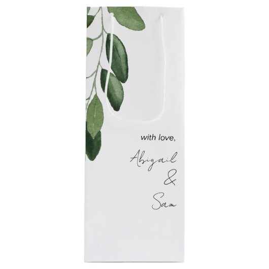 Met liefde gepersonaliseerde namen bruiloft wijn cadeautas (Voorkant)