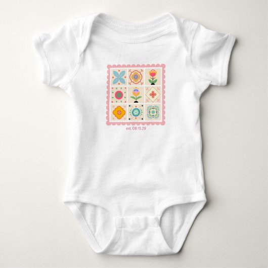 Met liefde gewatteerde babydeken romper (Voorkant)