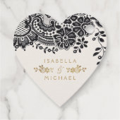 Met liefde goud zwart elegant  kant bedankjes labels (Achterkant)