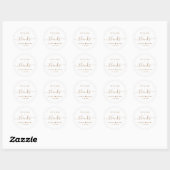 Met liefde gouden script trouw-hartelijk dank je ronde sticker (Vel)