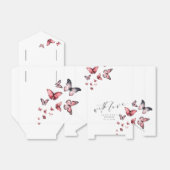 Met liefde grillige vlinder roze dank je bedankdoosjes (Uitgevouwen)