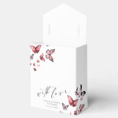 Met liefde grillige vlinder roze dank je bedankdoosjes (Geopend)