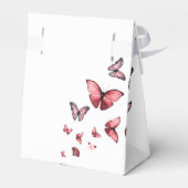 Met liefde grillige vlinder roze dank je bedankdoosjes (Achterkant)