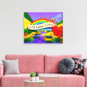 MET LIEFDE GROEI IK! CANVAS AFDRUK (Insitu (Woonkamer))
