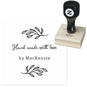 Met Liefde Handgemaakt Botanische Lijnkunst Aangep Rubberstempel