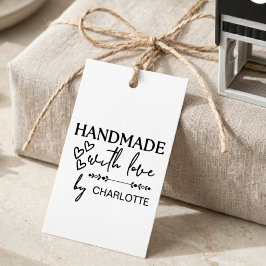 Met Liefde Handgemaakt Harten Elegante Script Blad Zelfinktende Stempel