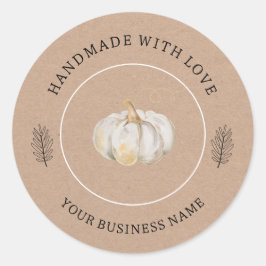 Met Liefde Handgemaakt Pompoen Ronde Sticker