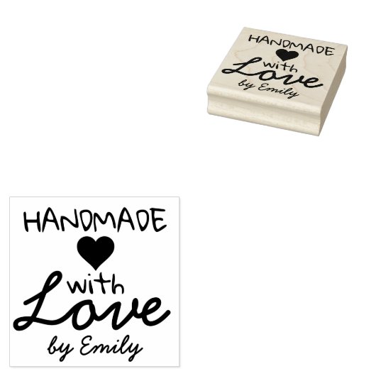 Met liefde handgemaakt rubberstempel (Gestempeld)
