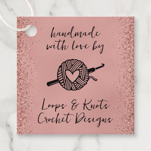 Met Liefde Handgemaakt Vierkant Bedankjes Labels (Voorkant)