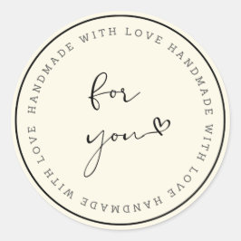 Met Liefde Handgemaakte Cirkelsticker  Ronde Sticker