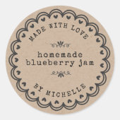 Met Liefde Handgemaakte Jam Label Inblik Sticker (Voorkant)