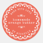 Met Liefde Handgemaakte Jam Label Inblik Sticker (Voorkant)