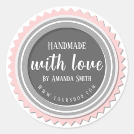 Met Liefde Handgemaakte Ronde Sticker
