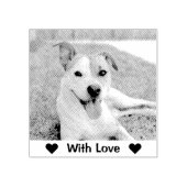 Met liefde hart aangepaste huisdier kat hond foto rubberstempel (Afrduk)