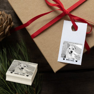 Met liefde hart aangepaste huisdier kat hond foto rubberstempel