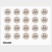 Met Liefde Hart op Taupe Ronde Sticker (Vel)