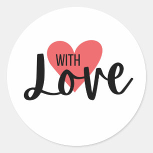 Met Liefde Hart Pakket Envelop Valentijnsdag Ronde Sticker