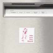 "Met liefde" in Lipstick roze Magneet (Insitu (Vaatwasser))