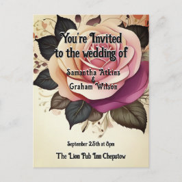 Met liefde in volle bloei bruiloft uitnodiging