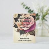 Met liefde in volle bloei bruiloft uitnodiging (Staand voorkant)