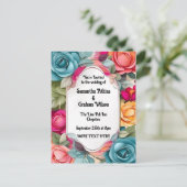 Met liefde in volle bloei bruiloft uitnodiging (Staand voorkant)