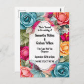 Met liefde in volle bloei bruiloft uitnodiging (Voorkant / Achterkant)