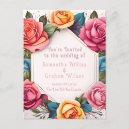 Met liefde in volle bloei bruiloft uitnodiging