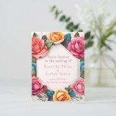 Met liefde in volle bloei bruiloft uitnodiging (Staand voorkant)