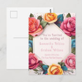 Met liefde in volle bloei bruiloft uitnodiging (Voorkant / Achterkant)