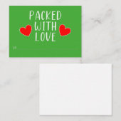 Met liefde ingepakte kaart met platte notitie notitiekaartje (Voorkant / Achterkant)