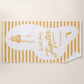 Met liefde Jupiter Light House Beach Handdoek (Voorkant)