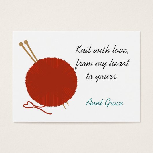 Met Liefde Knitter's Hang Label Visitekaartje (Voorkant)