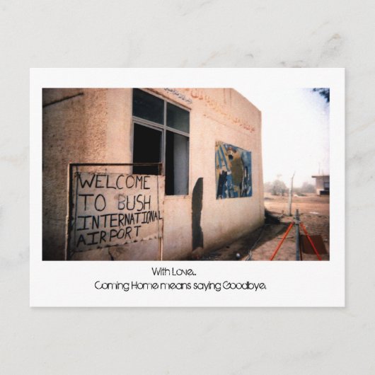 Met liefde...      kom thuis betekent... briefkaart (Voorkant)